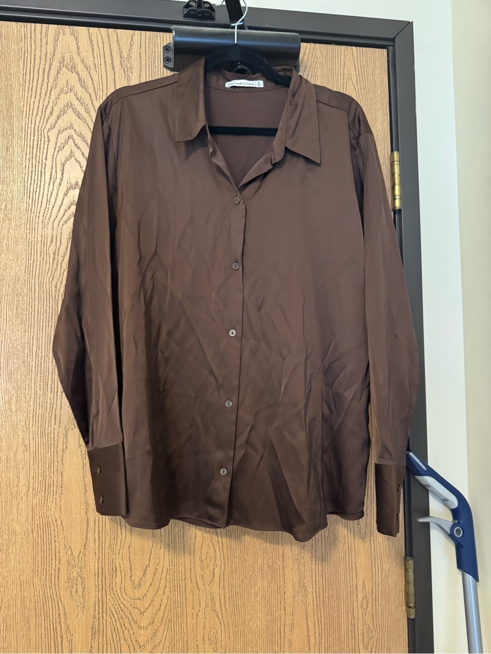 Abercrombie & Fitch Men's Brown Button-Down Dress Shirt
